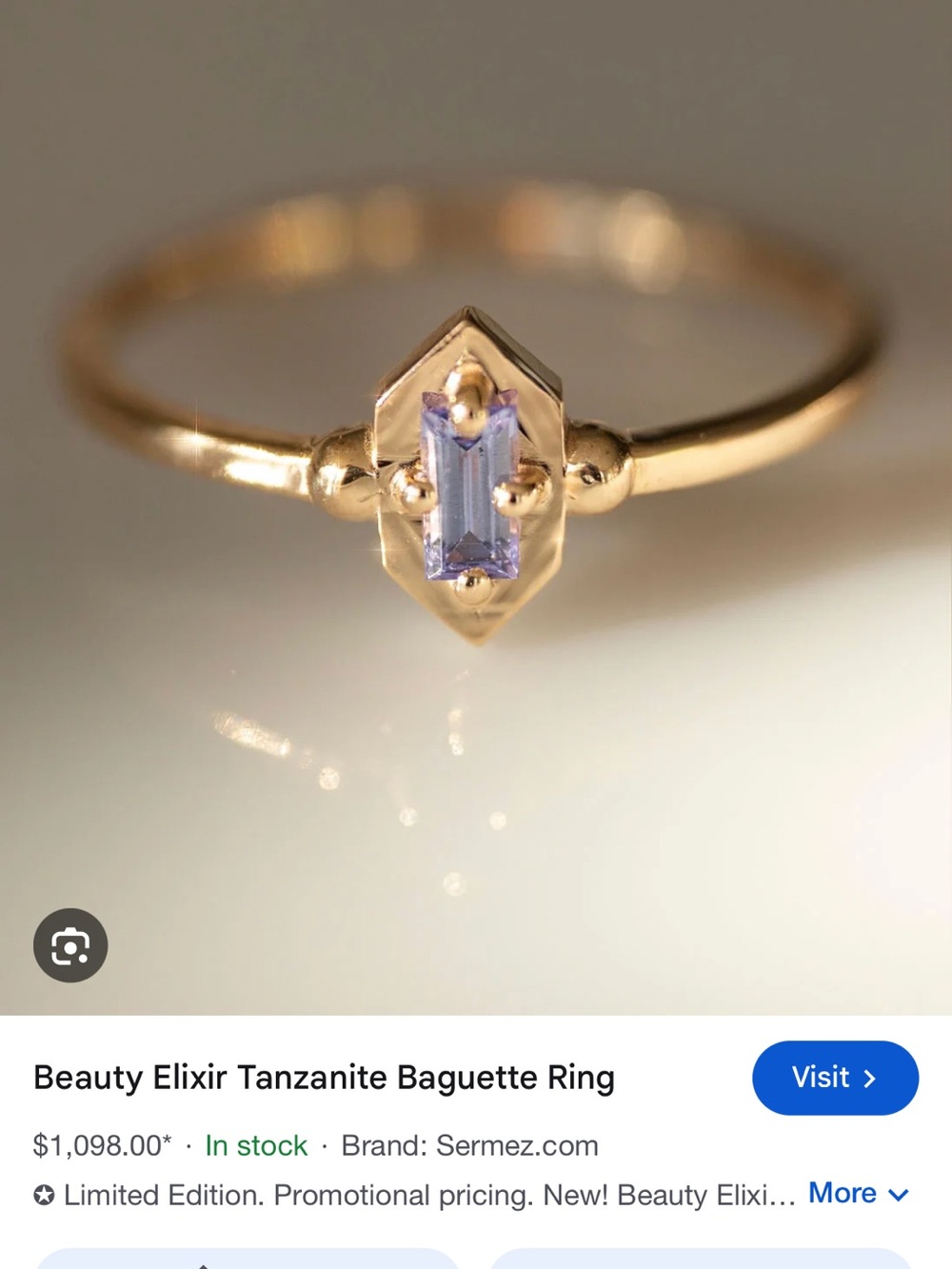 14k Gold Elixir Tanzanite Ring